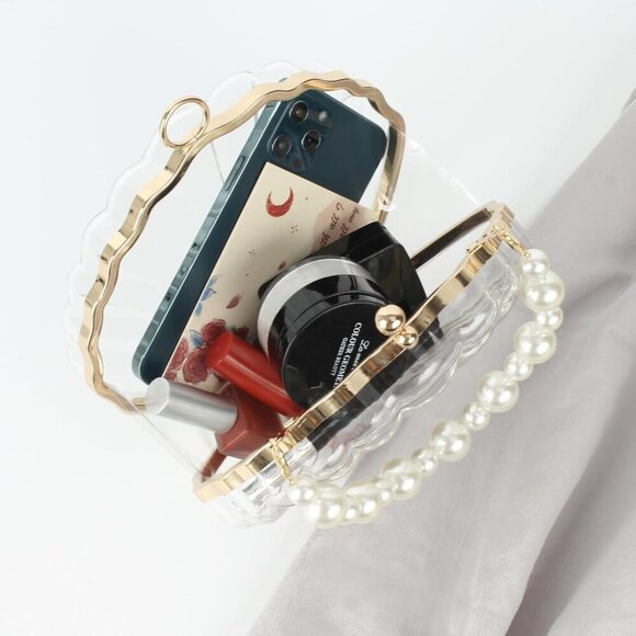 Women Seashell Clutch Acrylic Crossbody Evening Bag Top-Handle Gift